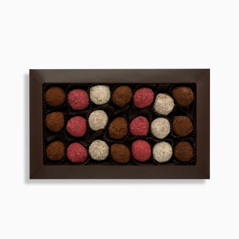 Zestaw trufli - rum-śliwka, Marc de Champagne, szarlotka - 21 szt.